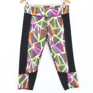 Fabletics Copped Leggings Womens Multicolor Geometrical Gym & Training Large L
